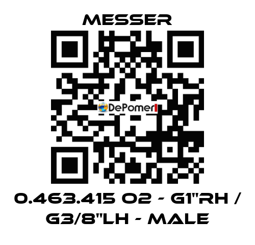 0.463.415 O2 - G1"RH / G3/8"LH - Male Messer