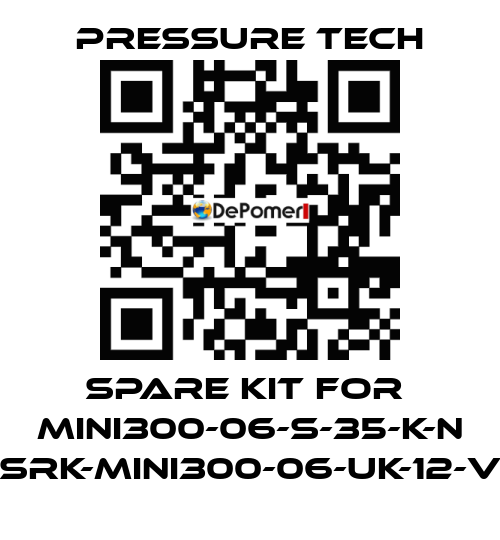 Spare kit for  MINI300-06-S-35-K-N (SRK-MINI300-06-UK-12-V) Pressure Tech
