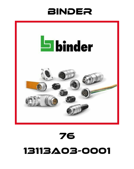 76 13113A03-0001 Binder