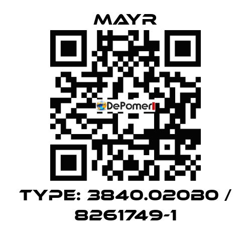 Type: 3840.020B0 / 8261749-1 Mayr