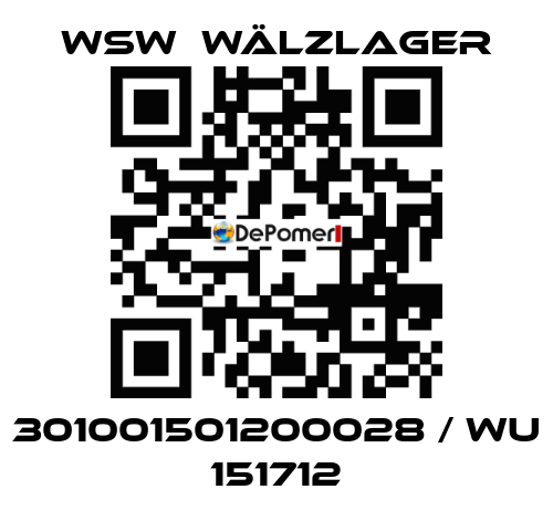 301001501200028 / WU 151712 WSW  Wälzlager