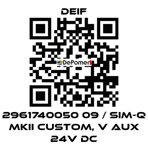 2961740050 09 / SIM-Q MKII CUSTOM, V aux 24V DC Deif