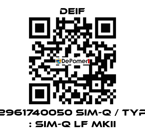 2961740050 SIM-Q / Typ : SIM-Q LF MKII Deif