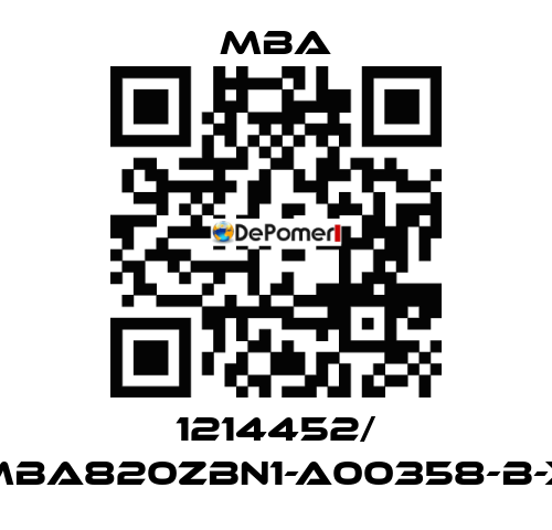 1214452/ MBA820ZBN1-A00358-B-X MBA