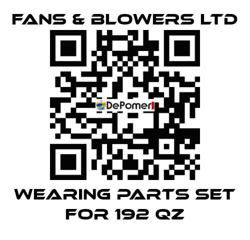 Wearing parts set for 192 QZ Fans & Blowers Ltd
