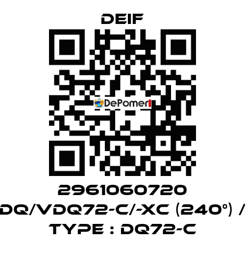 2961060720 DQ/VDQ72-c/-xc (240°) / Type : DQ72-c Deif