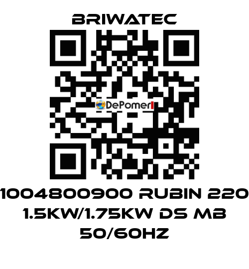 1004800900 RUBIN 220 1.5kW/1.75kW DS MB 50/60Hz Briwatec