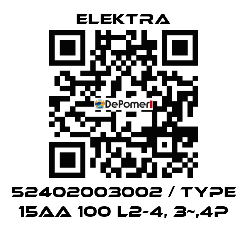 52402003002 / Type 15AA 100 L2-4, 3~,4p ELEKTRA