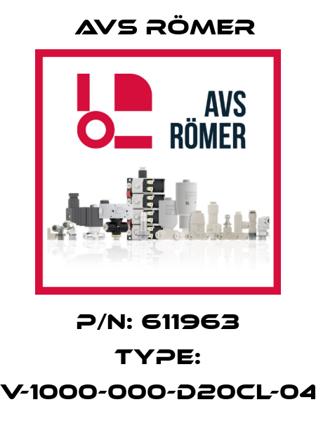 P/N: 611963 Type: XGV-1000-000-D20CL-04-10 Avs Römer