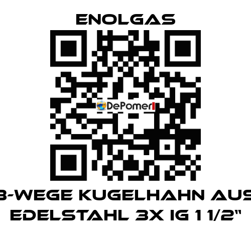 3-wege Kugelhahn aus Edelstahl 3x IG 1 1/2“ Enolgas