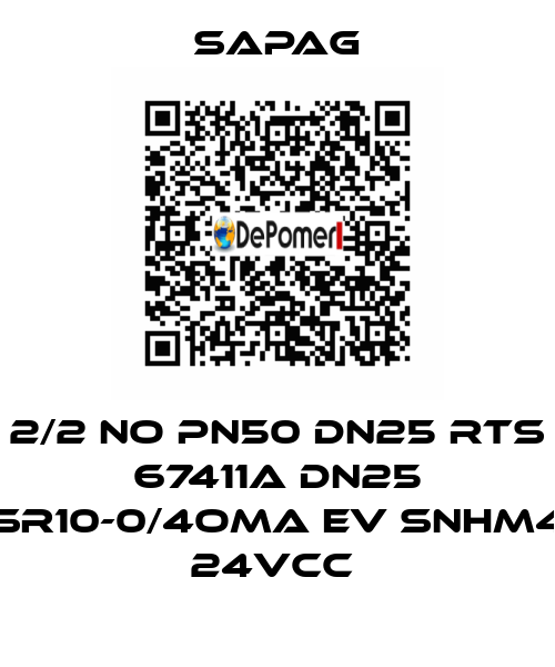 2/2 NO PN50 DN25 RTS 67411A DN25 SR10-0/4OMA EV SNHM4 24Vcc  Sapag