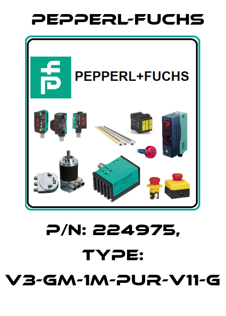 p/n: 224975, Type: V3-GM-1M-PUR-V11-G Pepperl-Fuchs