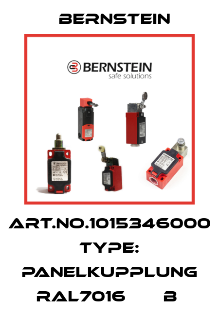 Art.No.1015346000 Type: PANELKUPPLUNG  RAL7016       B  Bernstein