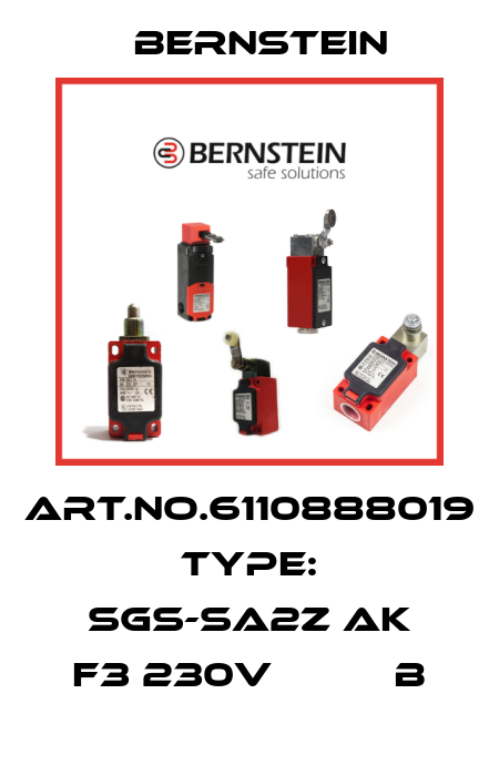 Art.No.6110888019 Type: SGS-SA2Z AK F3 230V          B Bernstein
