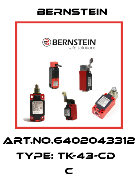 Art.No.6402043312 Type: TK-43-CD                     C Bernstein
