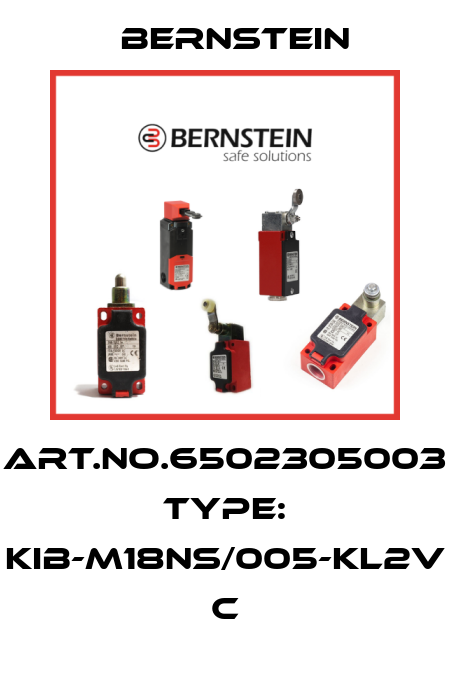 Art.No.6502305003 Type: KIB-M18NS/005-KL2V           C Bernstein