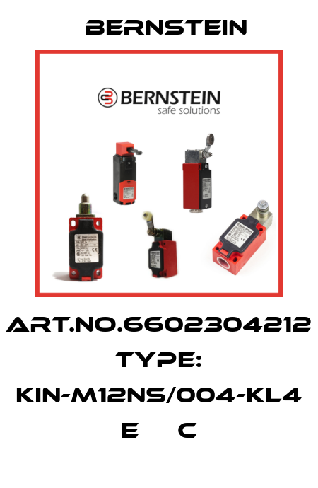 Art.No.6602304212 Type: KIN-M12NS/004-KL4      E     C Bernstein