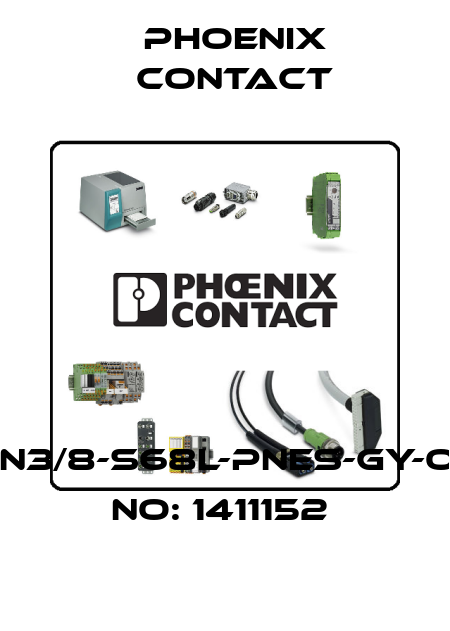 G-INS-N3/8-S68L-PNES-GY-ORDER NO: 1411152  Phoenix Contact