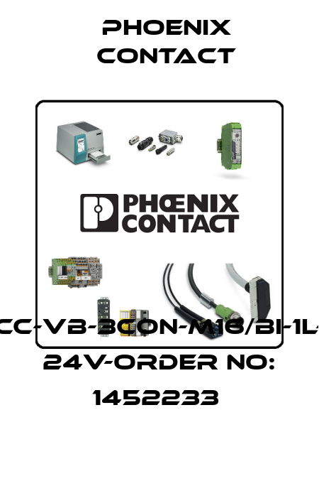SACC-VB-3CON-M16/BI-1L-SV  24V-ORDER NO: 1452233  Phoenix Contact