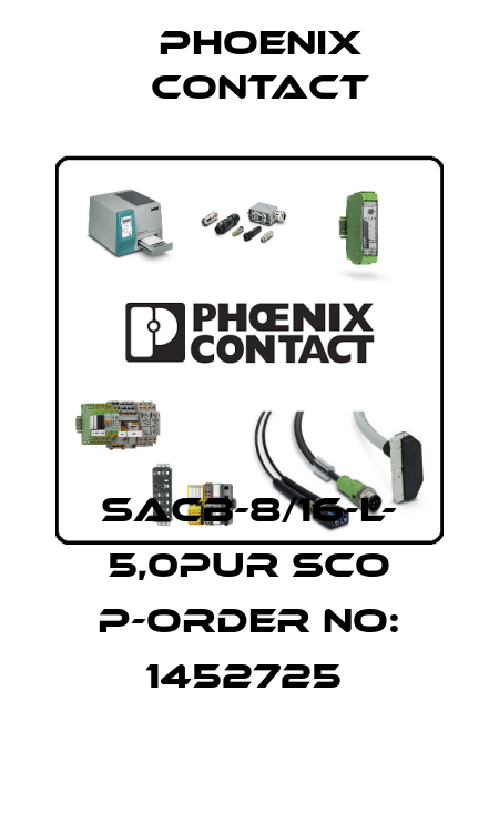 SACB-8/16-L- 5,0PUR SCO P-ORDER NO: 1452725  Phoenix Contact