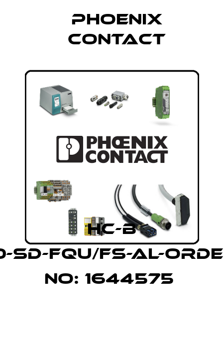 HC-B 10-SD-FQU/FS-AL-ORDER NO: 1644575  Phoenix Contact