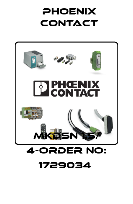 MKDSN 1,5/ 4-ORDER NO: 1729034  Phoenix Contact