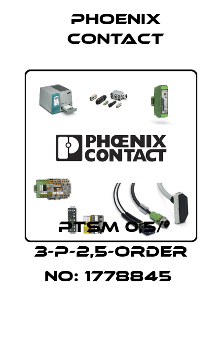 PTSM 0,5/ 3-P-2,5-ORDER NO: 1778845  Phoenix Contact