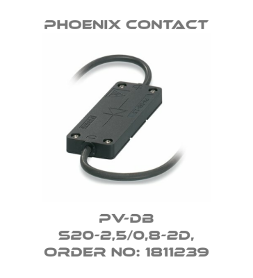 PV-DB S20-2,5/0,8-2D, ORDER NO: 1811239 Phoenix Contact