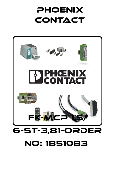FK-MCP 1,5/ 6-ST-3,81-ORDER NO: 1851083  Phoenix Contact
