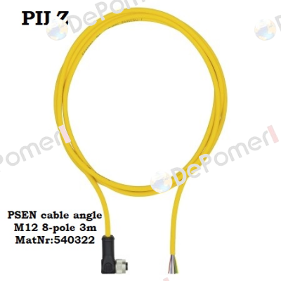 PSEN cable angle M12 8-pole 3m MatNr:540322 Pilz