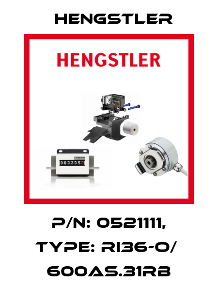 p/n: 0521111, Type: RI36-O/  600AS.31RB Hengstler