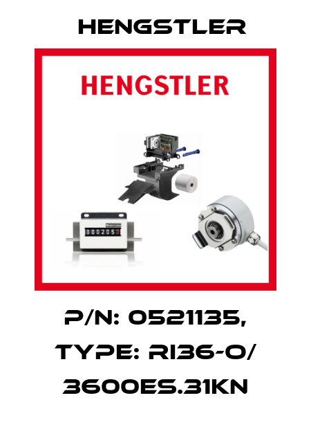 p/n: 0521135, Type: RI36-O/ 3600ES.31KN Hengstler