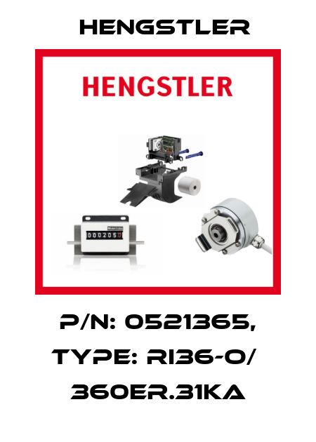 p/n: 0521365, Type: RI36-O/  360ER.31KA Hengstler