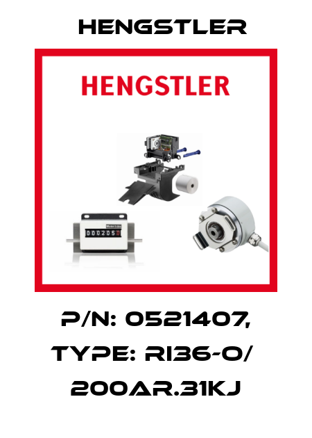 p/n: 0521407, Type: RI36-O/  200AR.31KJ Hengstler