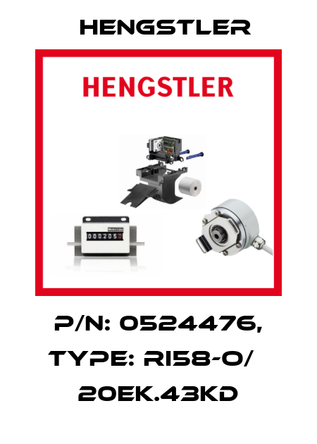 p/n: 0524476, Type: RI58-O/   20EK.43KD Hengstler