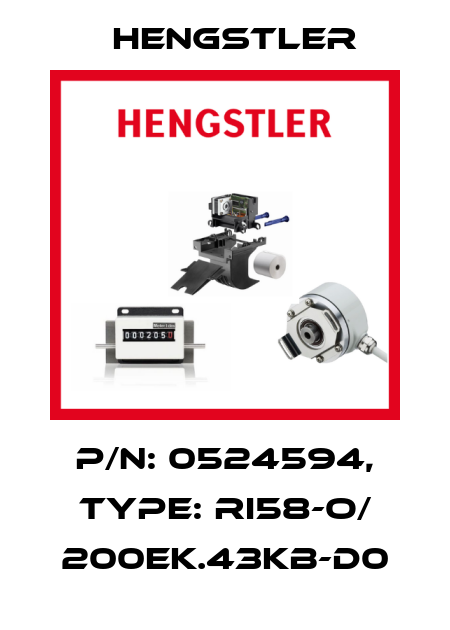 p/n: 0524594, Type: RI58-O/ 200EK.43KB-D0 Hengstler