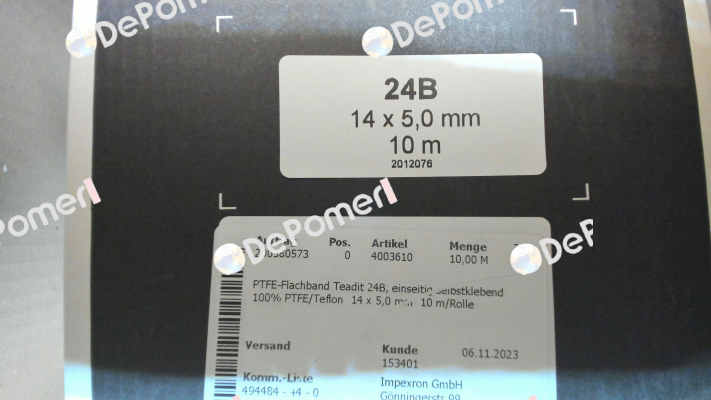 4003610 - Teadit 24B - PTFE/Teflon 14 x 5,0 mm Teadit