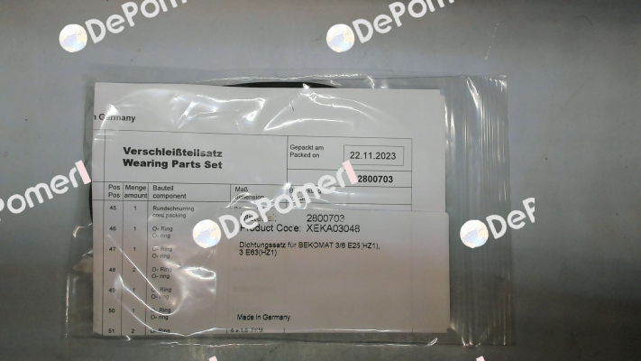 SET OF SEALS FOR BM6EPN25 Beko