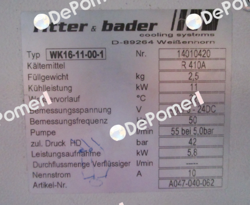 A047-040-062 / WK16-11-00-1-R410A Ritter & Bader