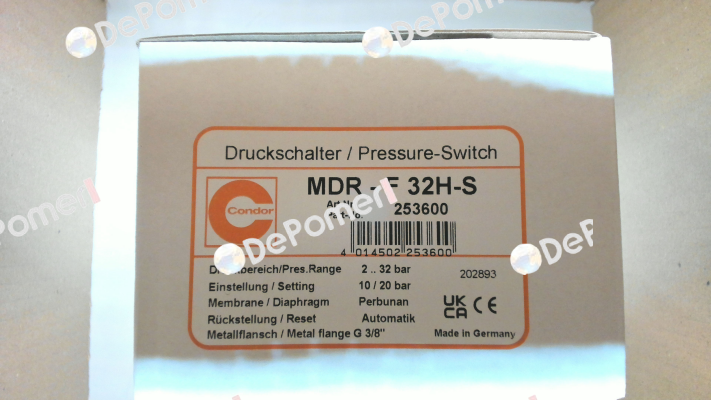P/N: 253600, Type: MDR-F 32H-S Condor