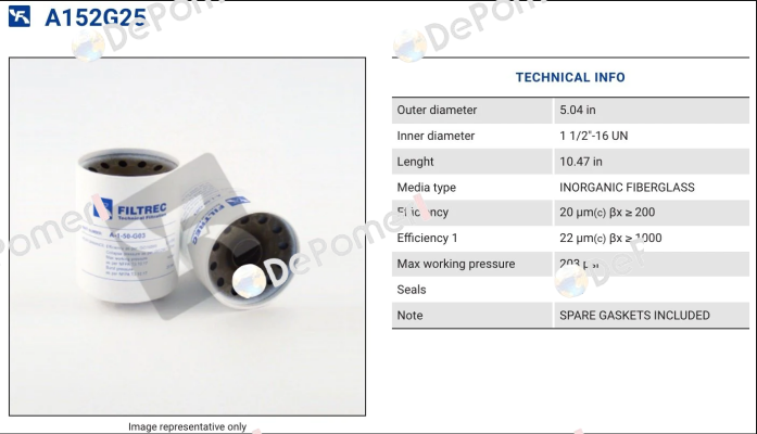 A152GW25 Filtrec