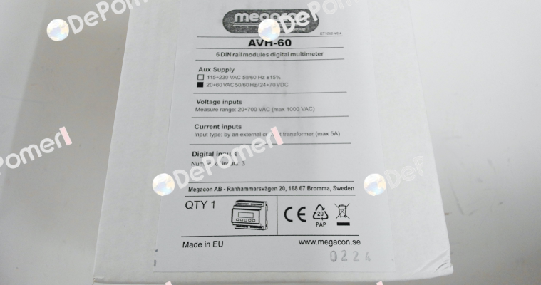 596121 / AVH60 24 VDC 50-60Hz Megacon