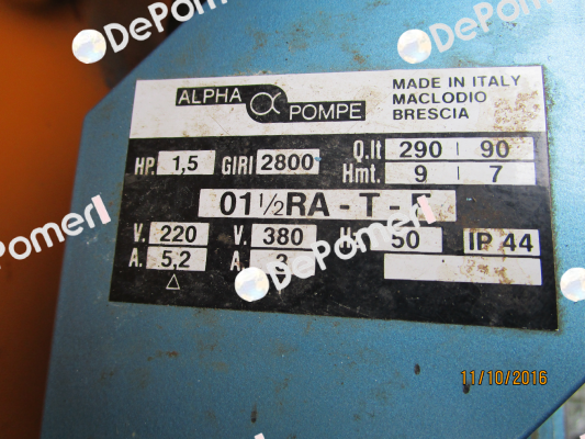 01 1/2 RA-T-F Alpha Pompe
