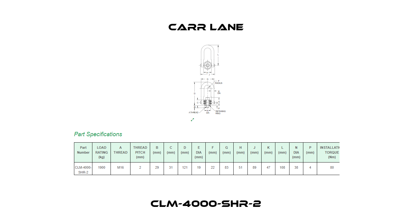 CLM-4000-SHR-2 Carr Lane