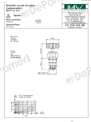NFCV-10N-K-0 IMAV Hydraulik