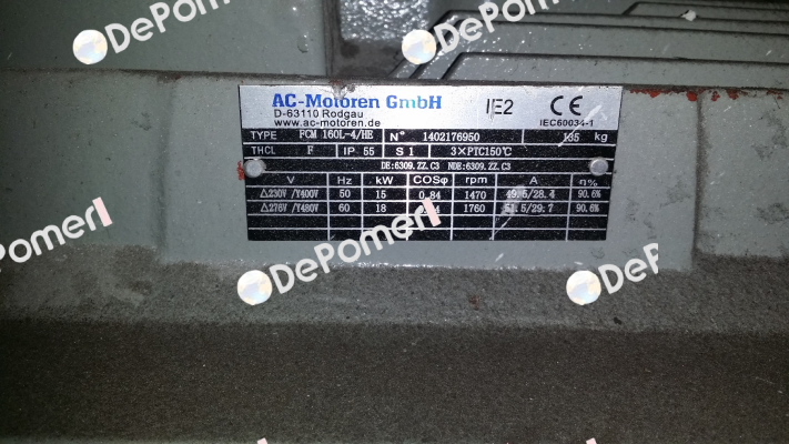 FCM 160L-4/HE obsolete, replaced by IE2AC16L4024  AC Motoren