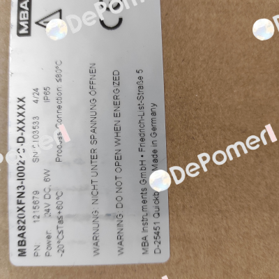 MBA820XFN3-I00279-D-XXXXX MBA Instruments