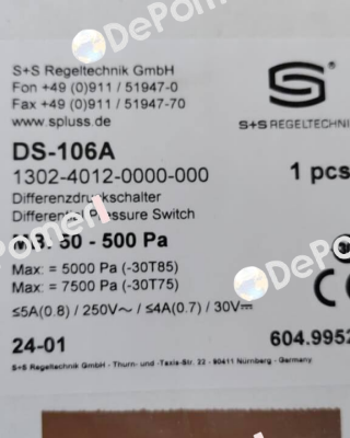 (1302-4012-0000-000) DS-106 A S+S REGELTECHNIK