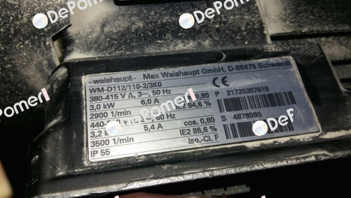 WM - D112 / 110-2 / 3K0 obsolete replaced by WM-D112/140-2/3K0  Weishaupt