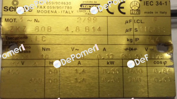 Rectifier brake supply for motor 1lc418   Seimec (Rossi)
